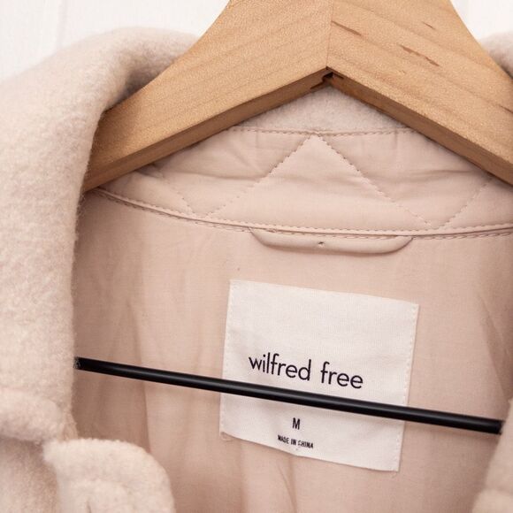 Aritzia Wilfred Free The Ganna Long Shirt Jacket Heather Bone Size Medium - Picture 4 of 8
